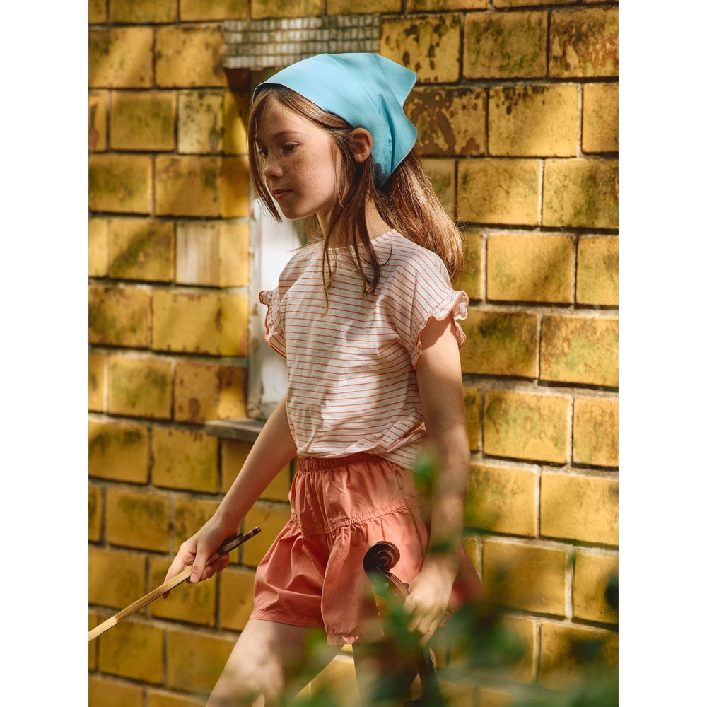 T-shirt en coton Laranjinha avec fleur pour enfants - Framboise