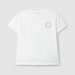 T-shirt en coton Laranjinha pour enfants "Nautic Club" - blanc cassé