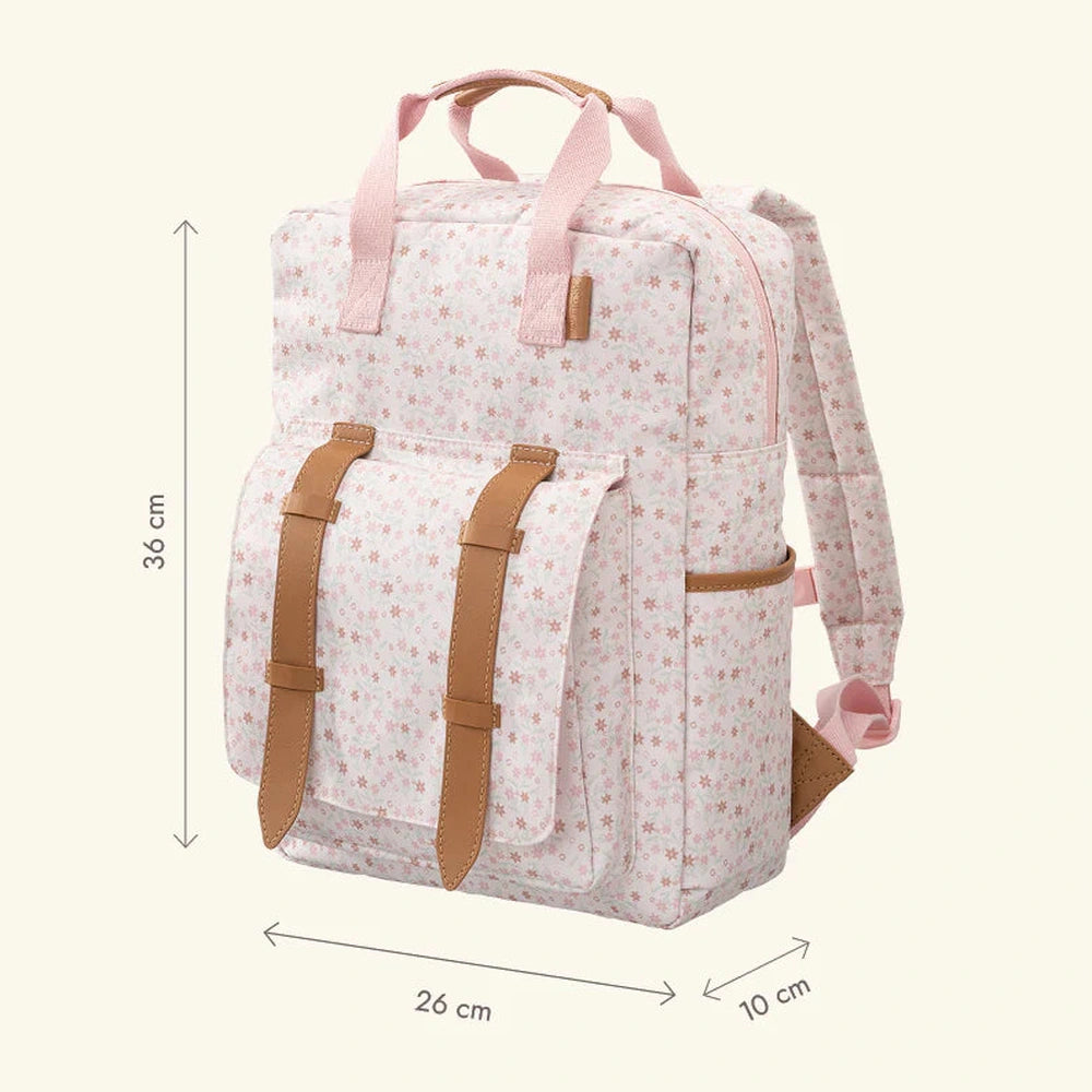 Fresk grand sac à dos à motif fleuri rose