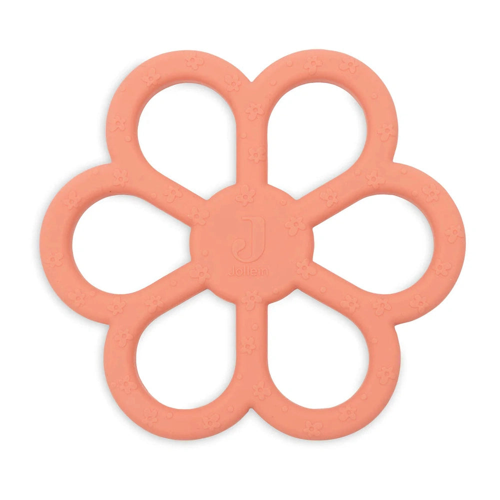 Jollein Anneau de dentition en silicone Flower Coral Rose
