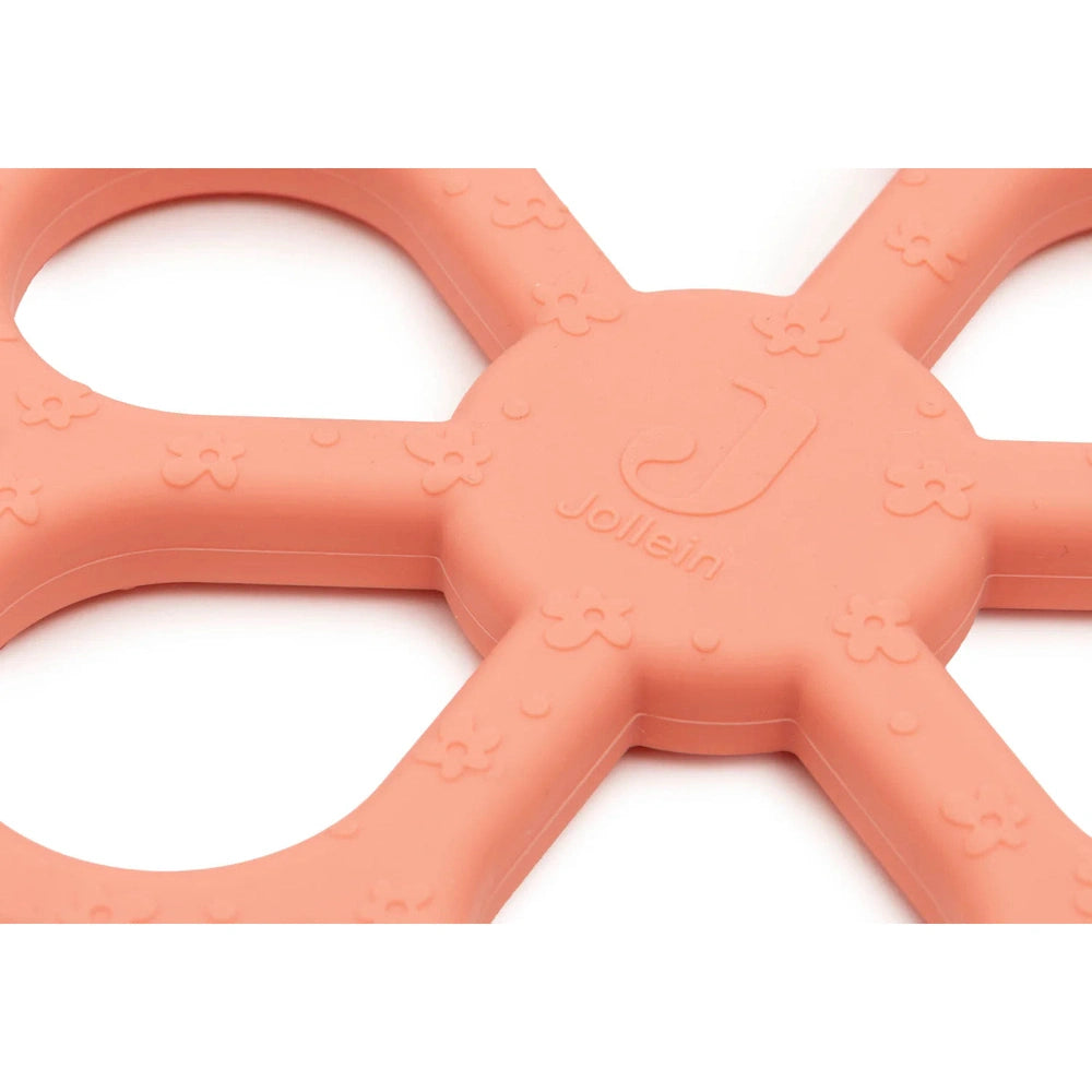 Jollein Anneau de dentition en silicone Fleur corail rose