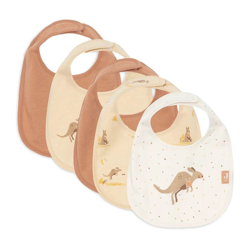 Jollein bavoir en jersey imperméable Kangaroots, lot de 5