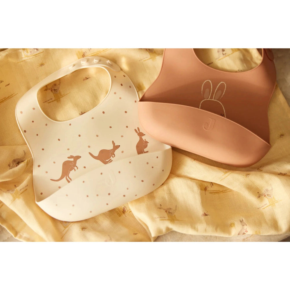 Jollein Bavoir en silicone Kangaroots lot de 2