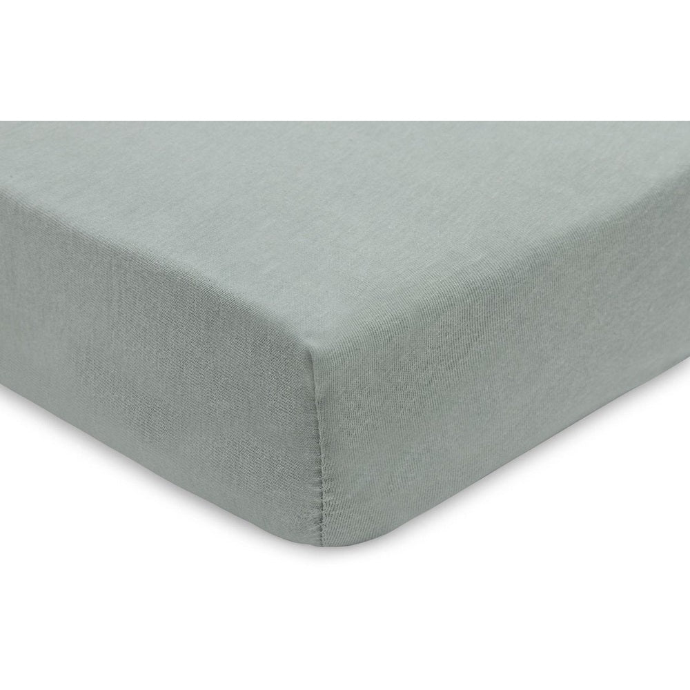 Jollein Drap-housse vert d’eau / biscuit 2 pack 70/75x140/150cm