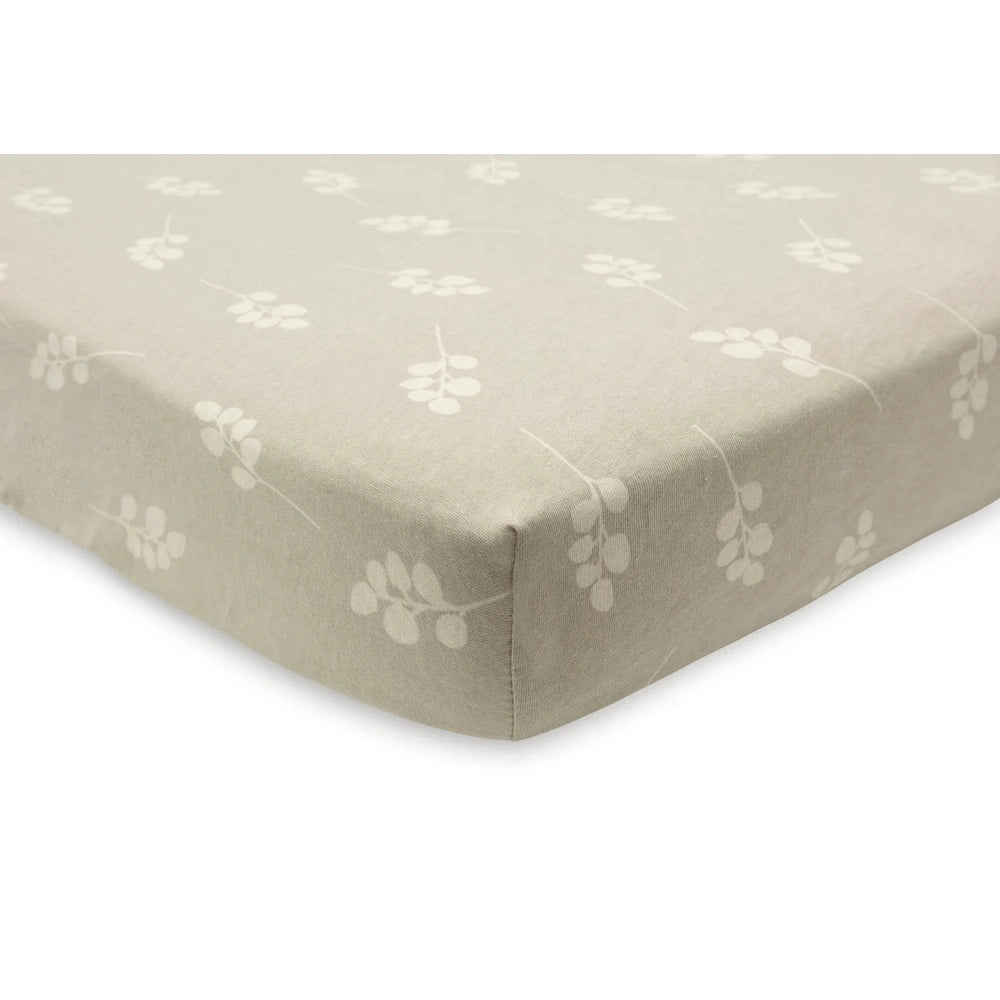 Jollein drap-housse Twig vert olive 70/75x140/150cm