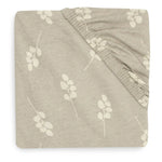 Drap-housse Jollein Twig vert olive 70/75x140/150cm