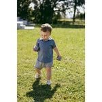 Polo en coton ajusté - Indigo