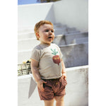T-shirt en coton ajusté - Terracotta