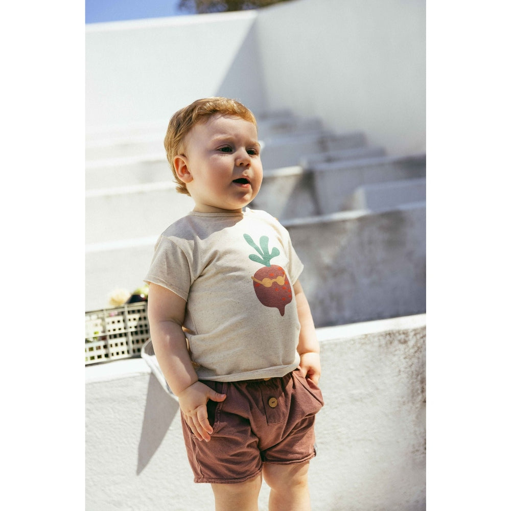 T-shirt en coton ajusté - Terracotta