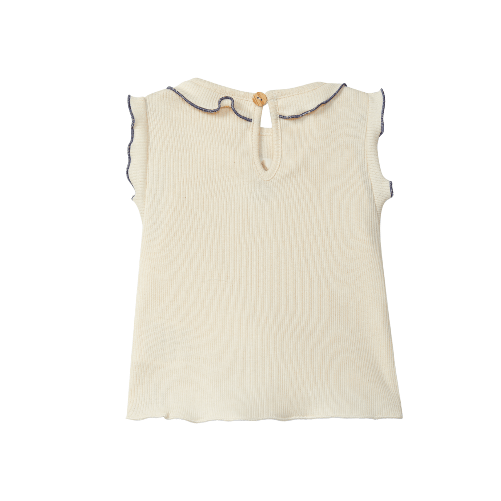 Top en coton ajusté - Indigo