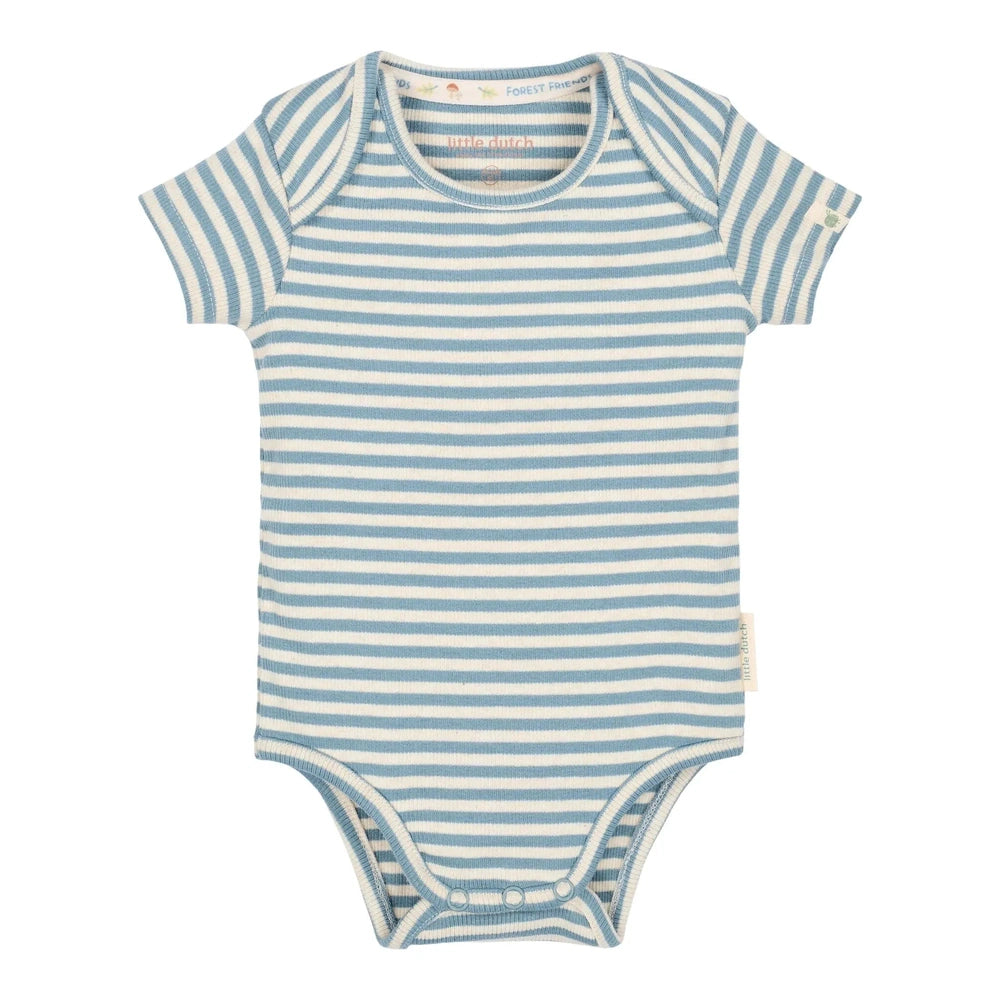 Little Dutch body à manches courtes bleu Stone Blue rayé