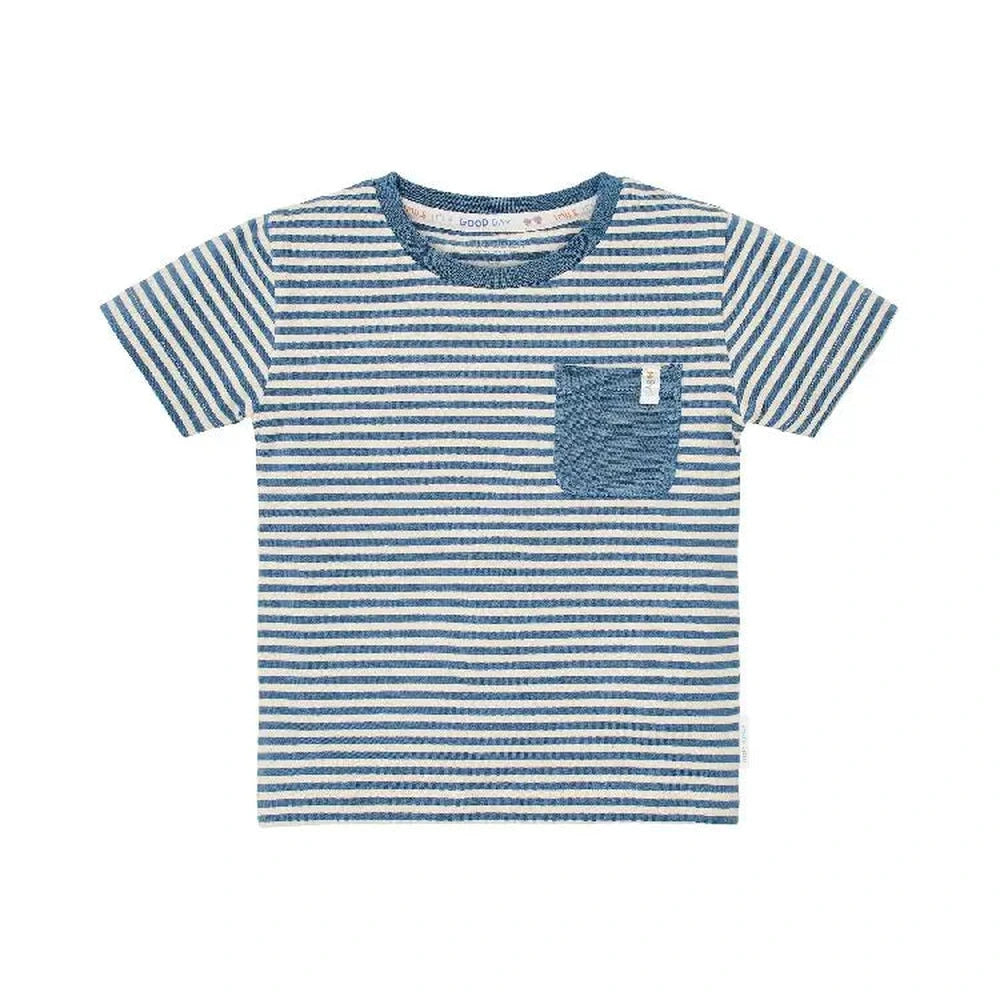 Little Dutch T-shirt à manches courtes rayé Indigo Sand
