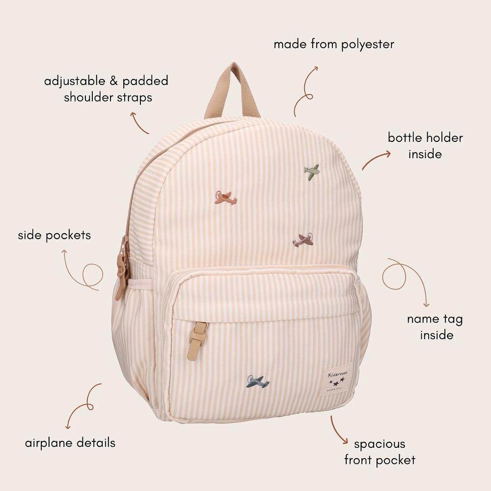 Kidzroom Sac à dos Nostalgia Avions - Beige