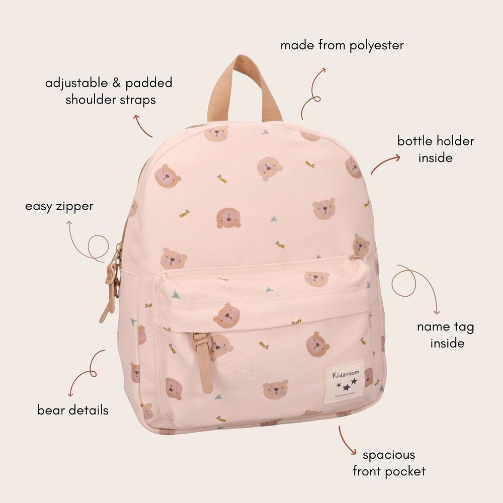 Sac à dos Kidzroom Little Story oursons - Beige