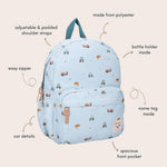 Kidzroom Sac à dos Little Story Voitures - Bleu