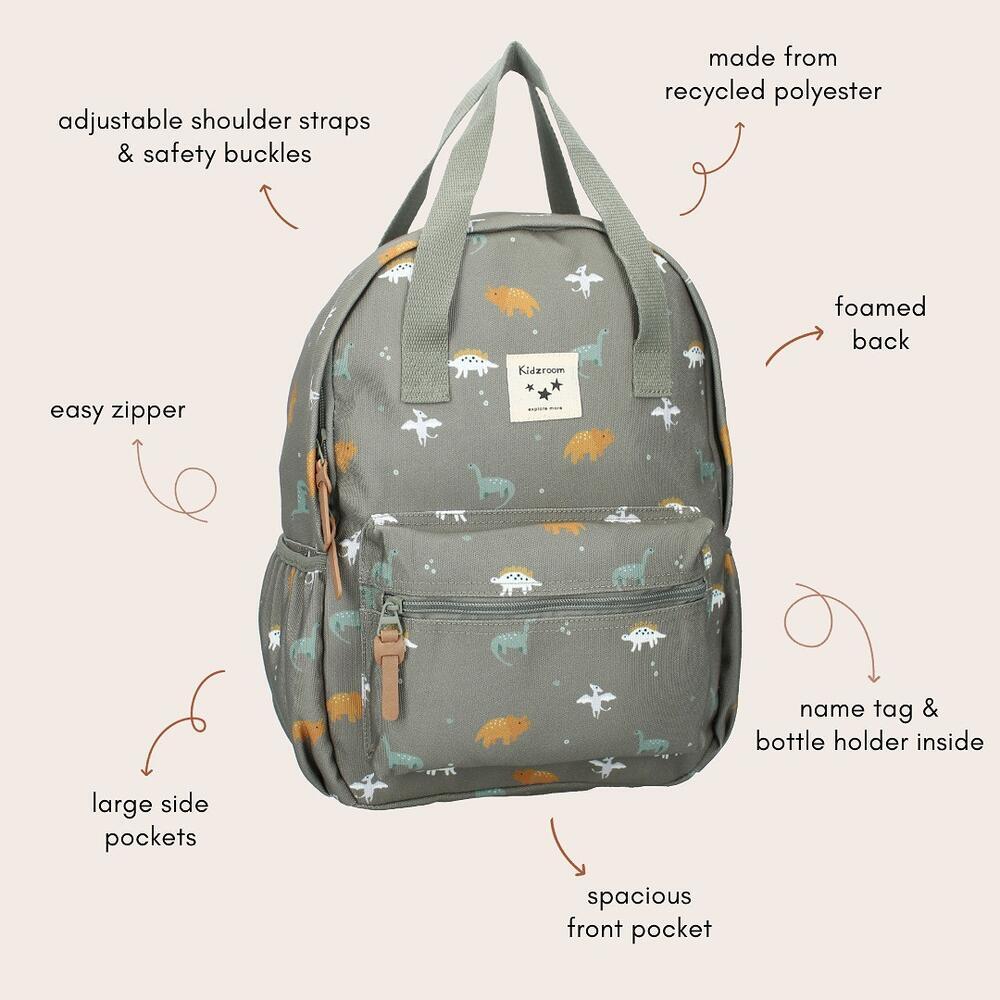 Kidzroom Sac à dos Small Talk Dinos - Vert