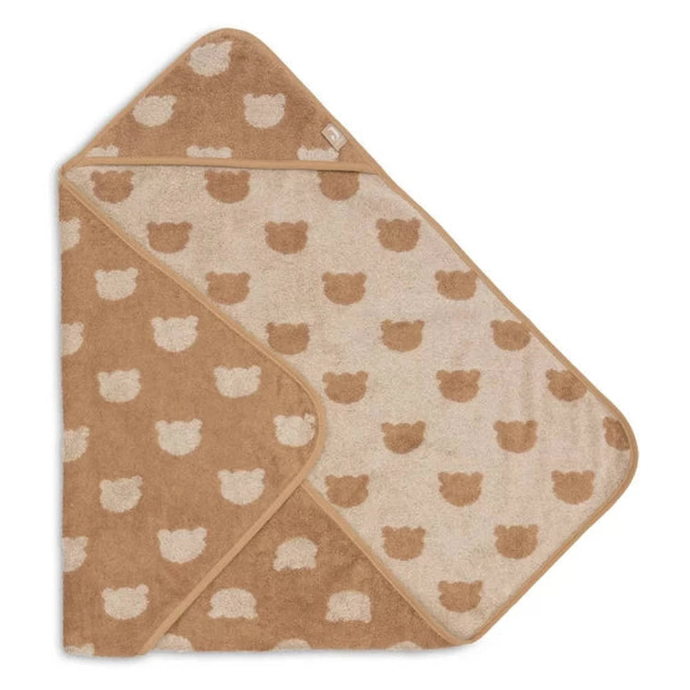 Jollein Cape de bain en éponge 75x75cm Jacquard Teddy Bear