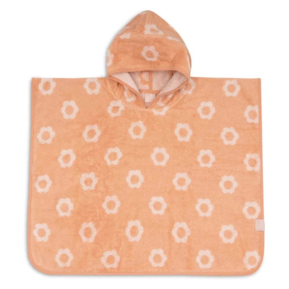 Jollein Poncho de bain en tissu éponge jacquard réversible - Fleur