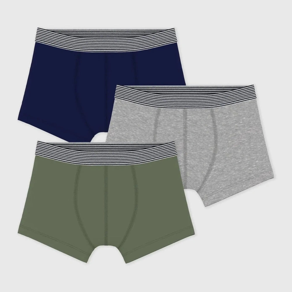 Petit Bateau Lot de boxers en coton uni pour enfants