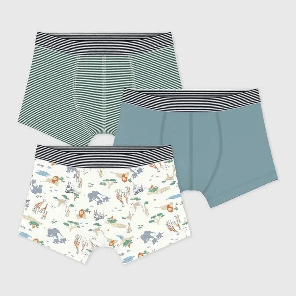 Petit Bateau Ensemble de boxers en coton à imprimé savane pour enfants