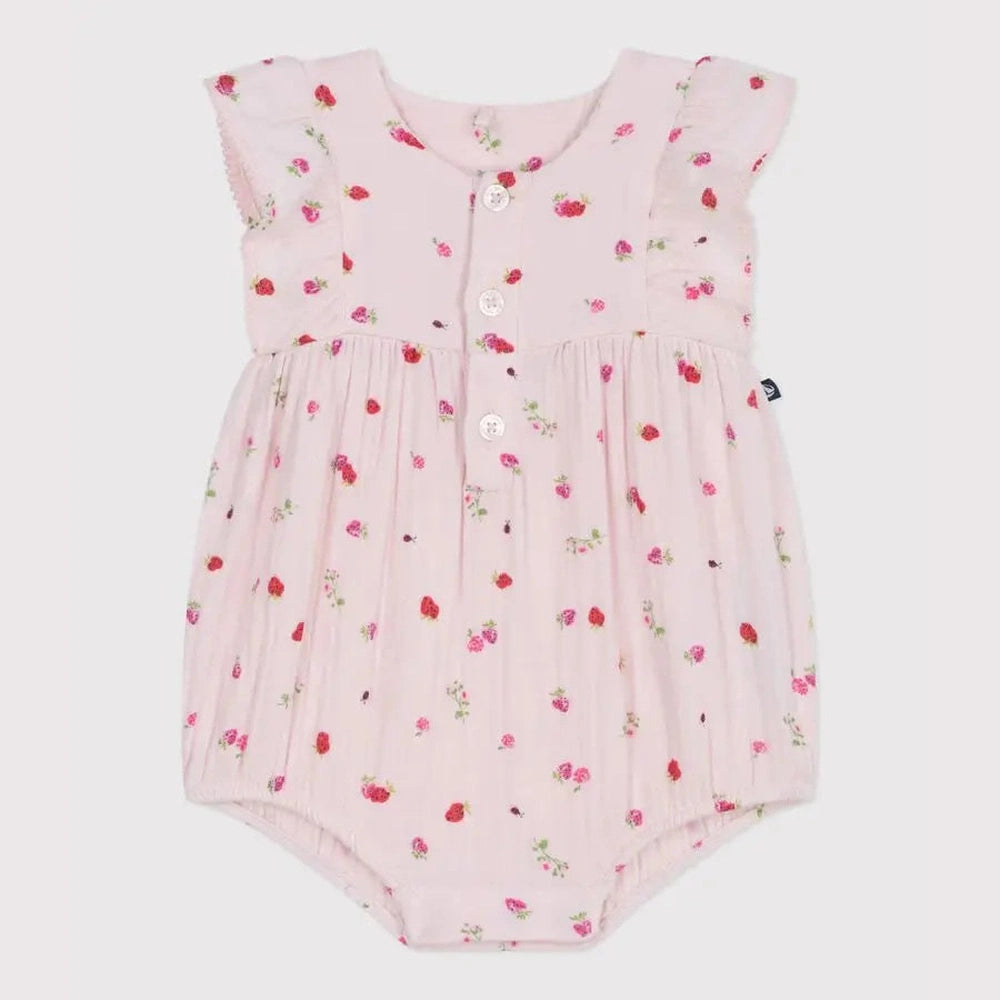 Petit Bateau | Grenouillère bébé en coton léger à imprimé fleurs