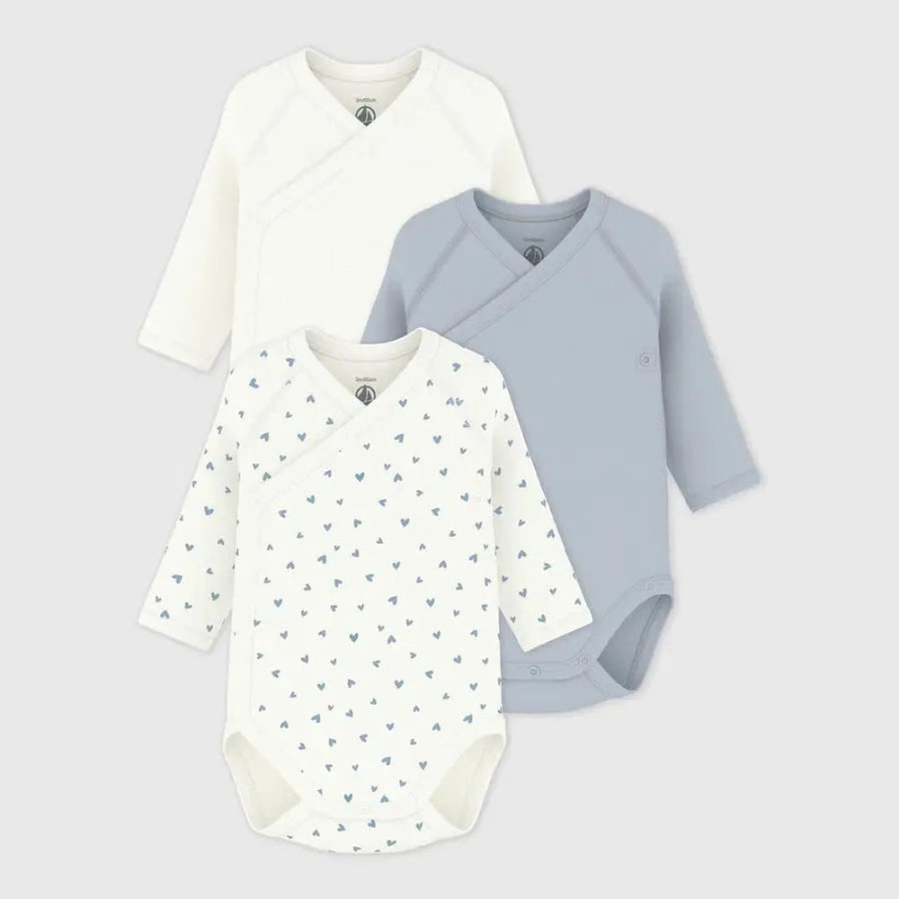 Lot de bodys bébé en coton à manches longues avec imprimé