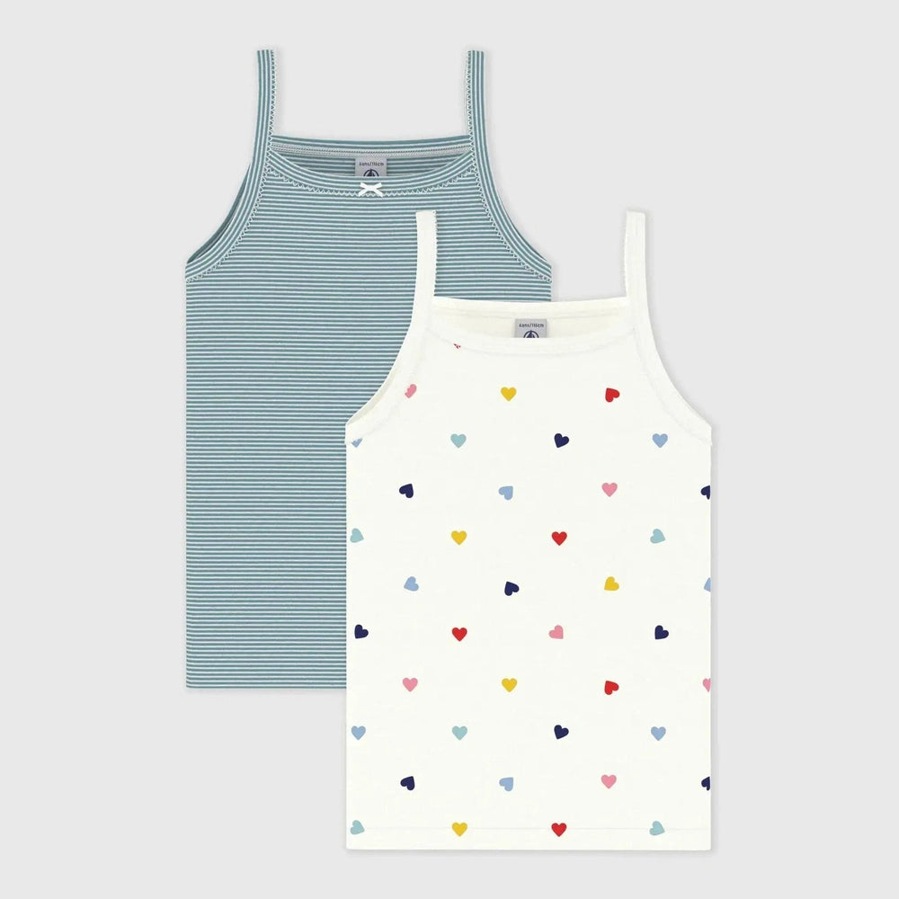 Petit Bateau | Lot de petits hauts en coton pour enfant à imprimé cœurs