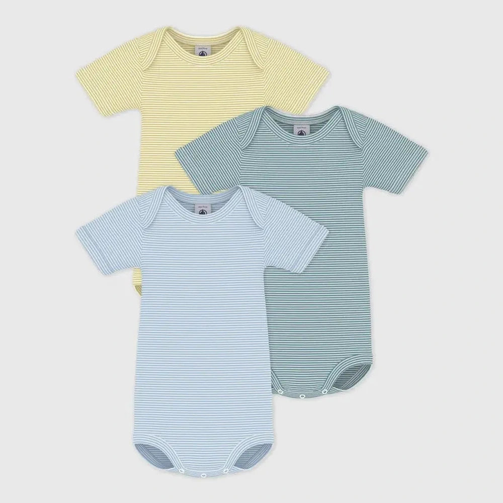 Petit Bateau | Lot de bodies en coton à manches courtes à rayures