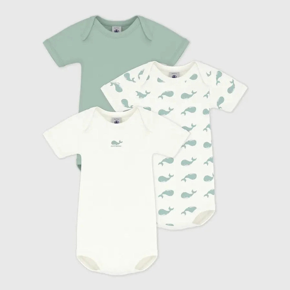 lot de bodies en coton à manches courtes avec imprimé baleine