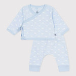 Petit Bateau | Ensemble bébé deux pièces long en coton à imprimé baleine