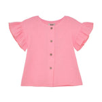 Huttelihut Blouse en mousseline à manches courtes – Légère et estivale – Rose