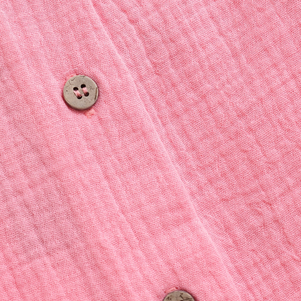 Huttelihut Blouse en mousseline à manches courtes – légère et estivale – rose