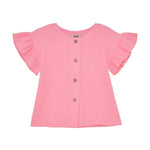 Huttelihut Blouse en mousseline à manches courtes – légère et estivale – rose