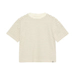 Huttelihut T-shirt rayé à manches courtes – doux et respirant – sable