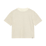 Huttelihut T-shirt rayé à manches courtes – doux et respirant – sable
