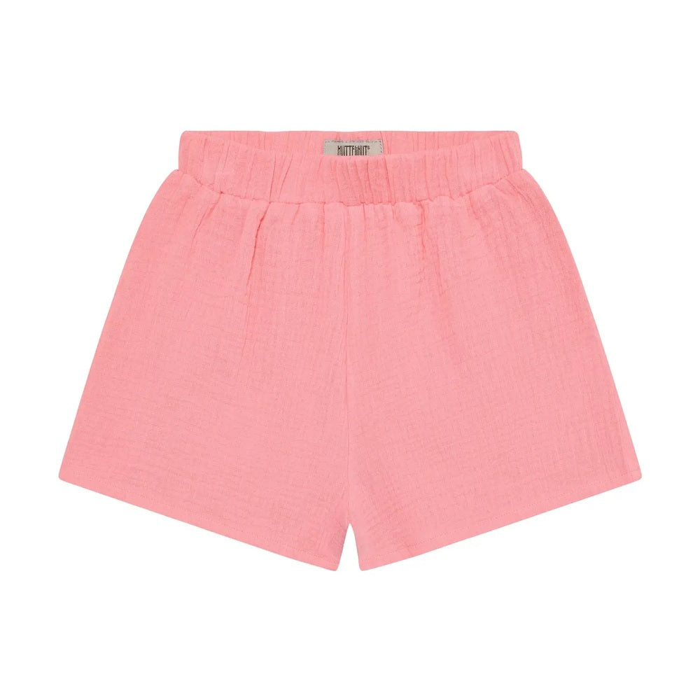 Huttelihut Short en mousseline – short d'été léger en coton – rose