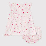 Petit Bateau | Robe bébé en coton à imprimé fleuri avec bloomer bouffant