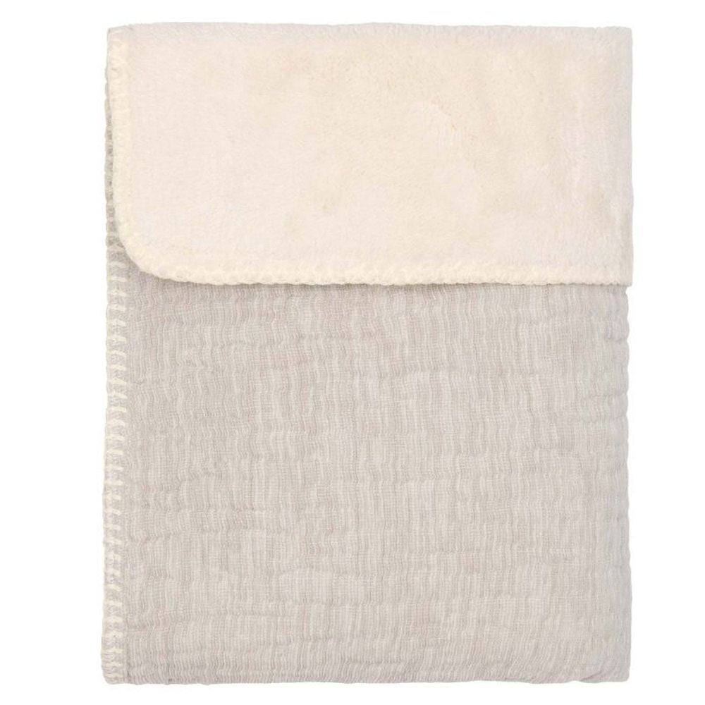 Koeka couverture de berceau Teddy Rivoli 100x150cm - Stone