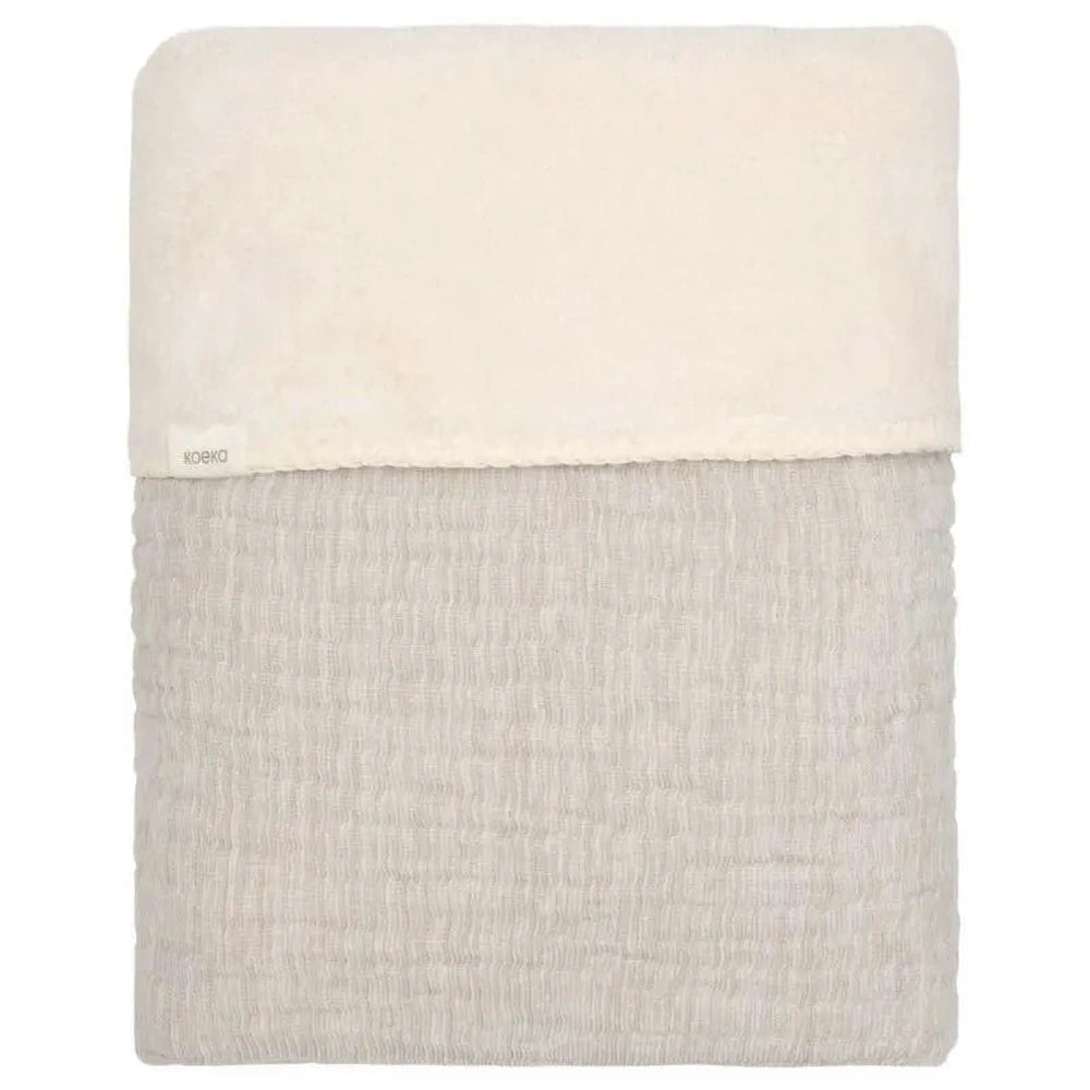 Couverture pour lit bébé Teddy Rivoli Koeka 100x150cm - Stone