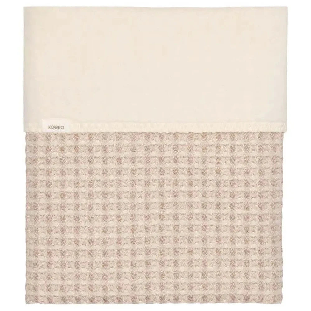 Couverture de berceau Koeka Cotton Fleece Wafel Amsterdam - Crumble/Naturel