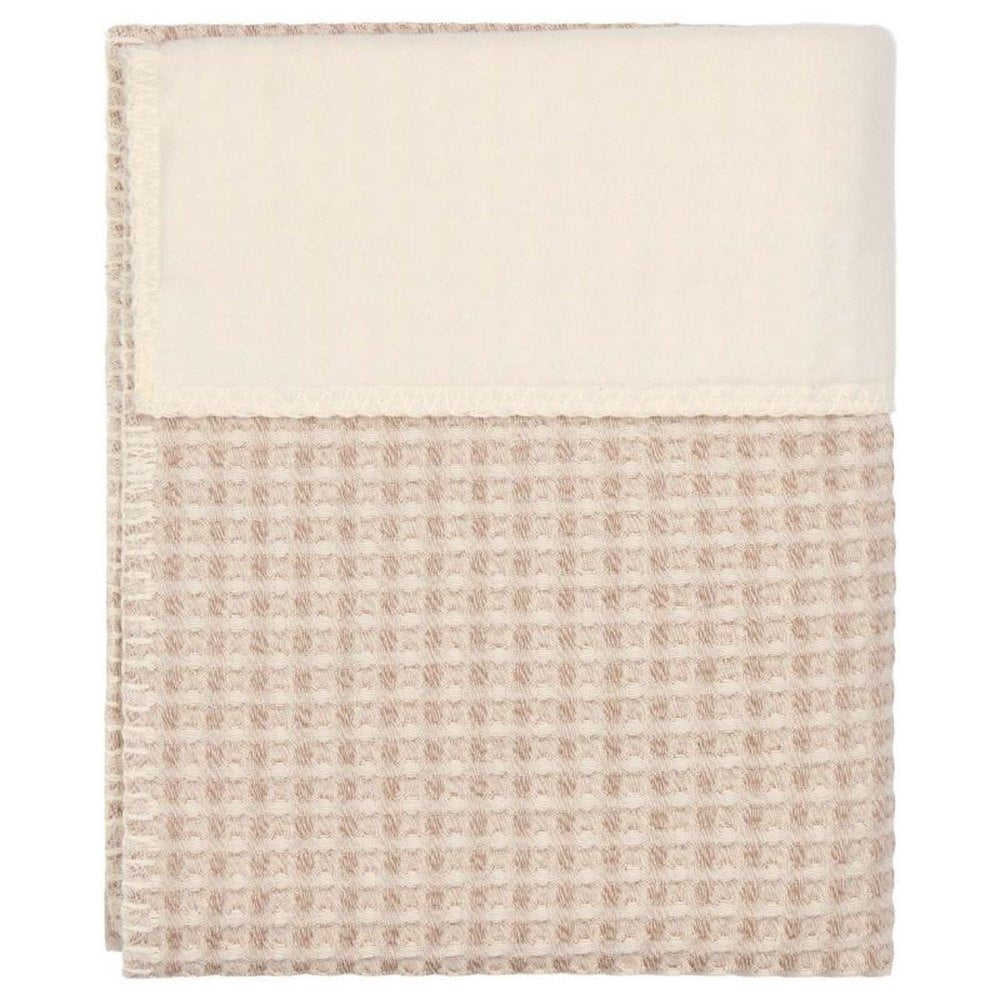Koeka Couverture de berceau Cotton Fleece gaufrée Amsterdam - Crumble/Naturel