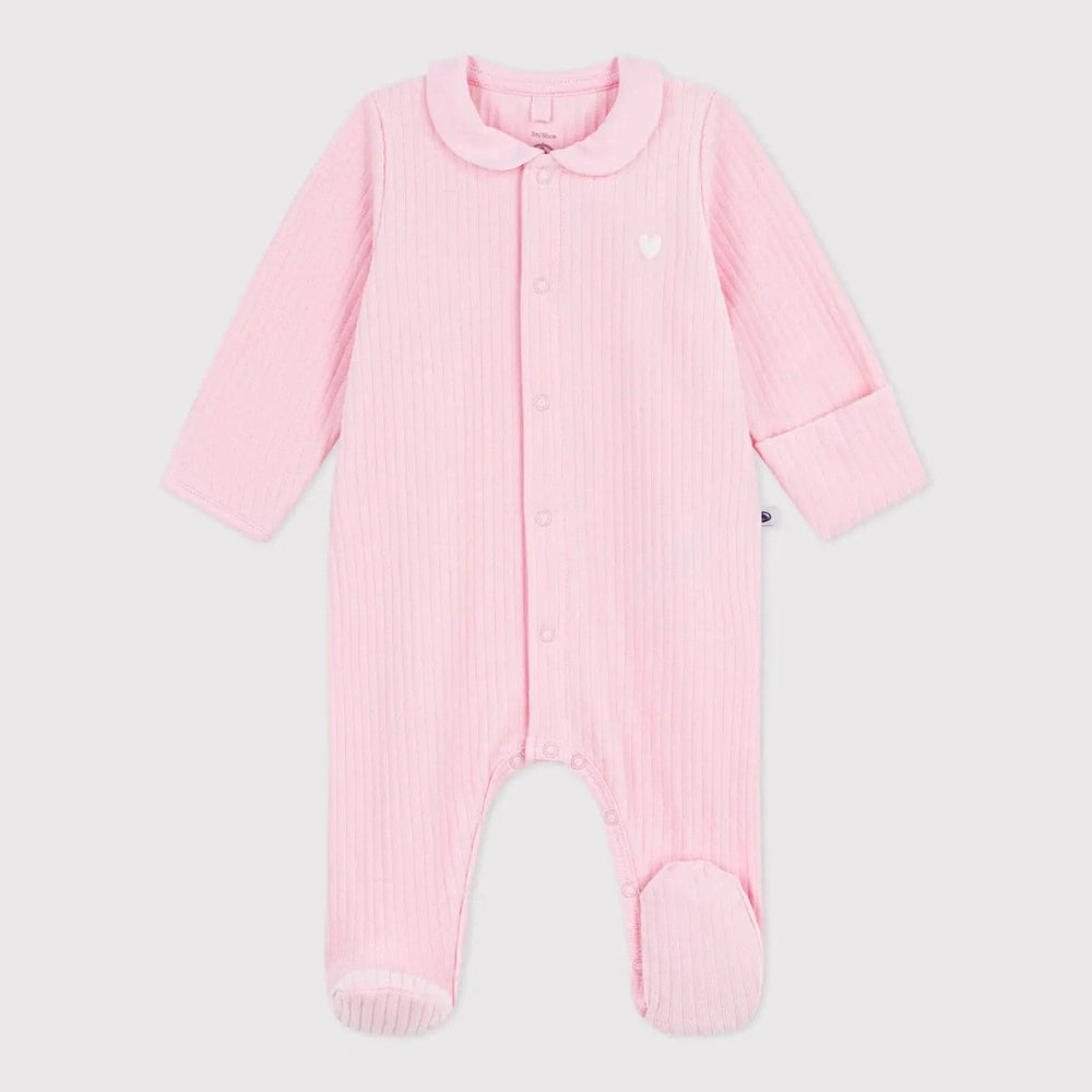 Petit Bateau | Pyjama bébé en velours avec col uni