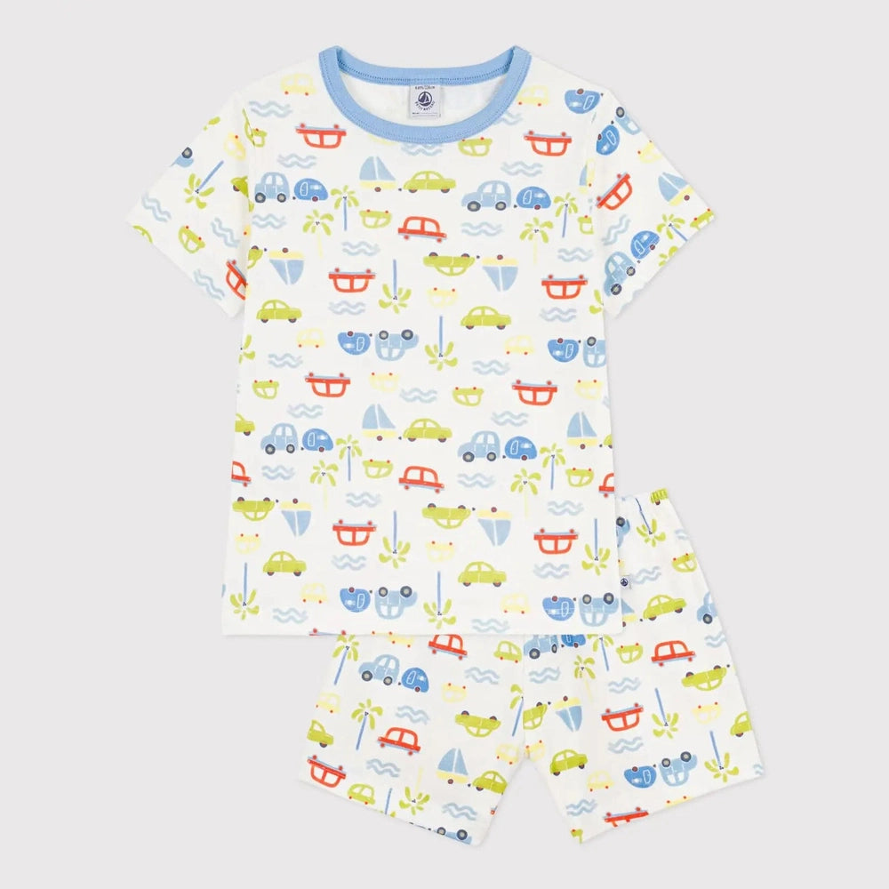 Petit Bateau | Pyjama court enfant en coton à imprimé voitures