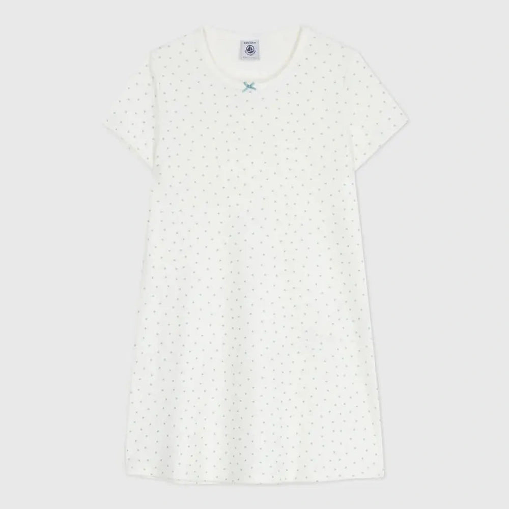 Petit Bateau | Chemise de nuit en coton à manches courtes avec imprimé cœurs pour enfants