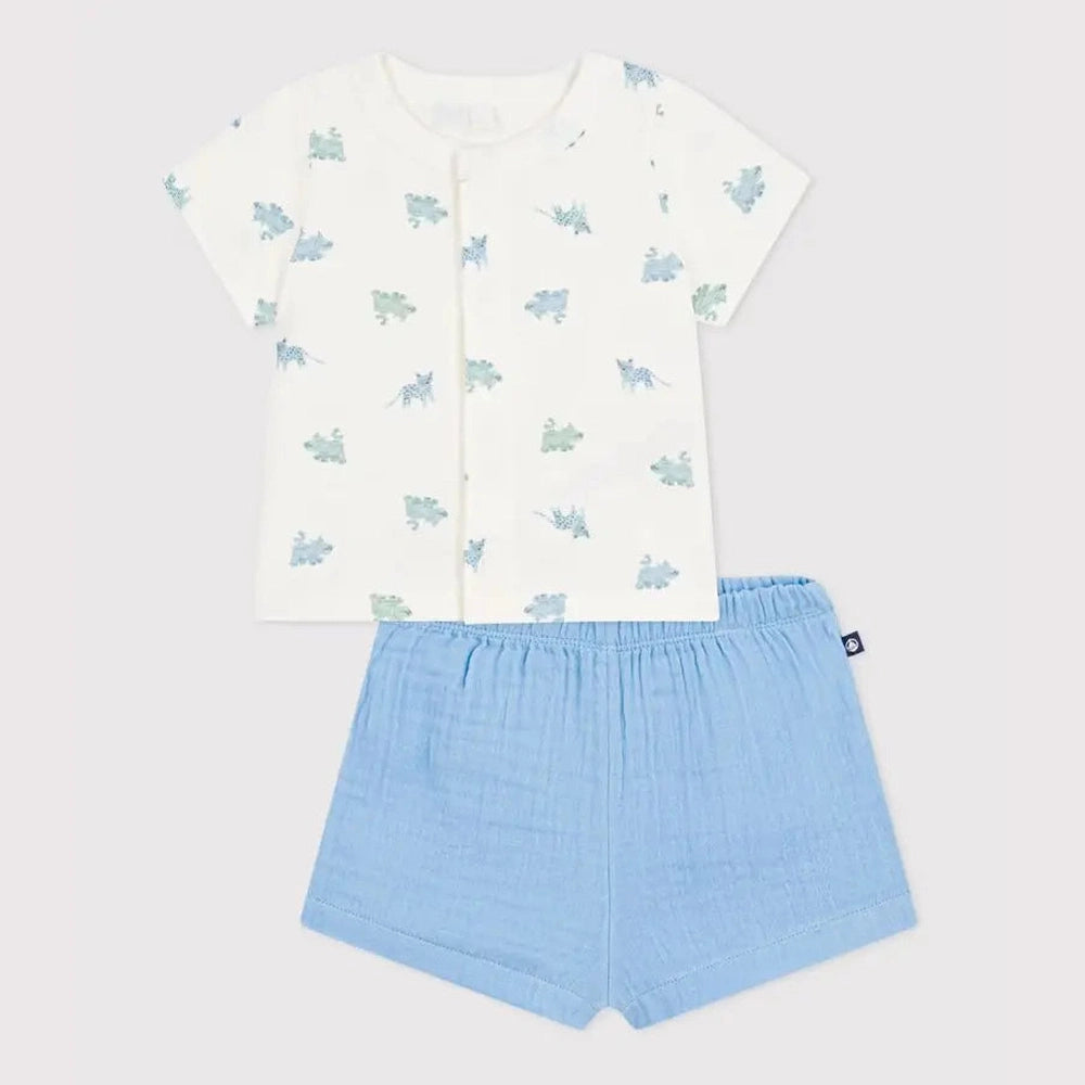 Petit Bateau | Petit ensemble deux pièces en coton à imprimé animal
