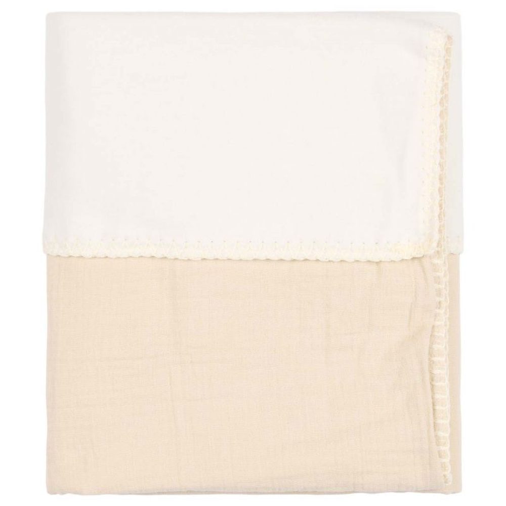 Koeka couverture de berceau Cotton Fleece Faro 75x100 - blanc chaud