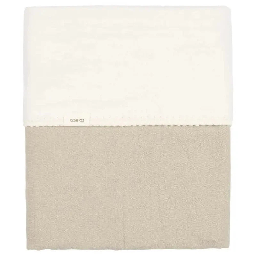 Couverture de berceau Koeka Faro en coton et polaire 75x100 - sauge
