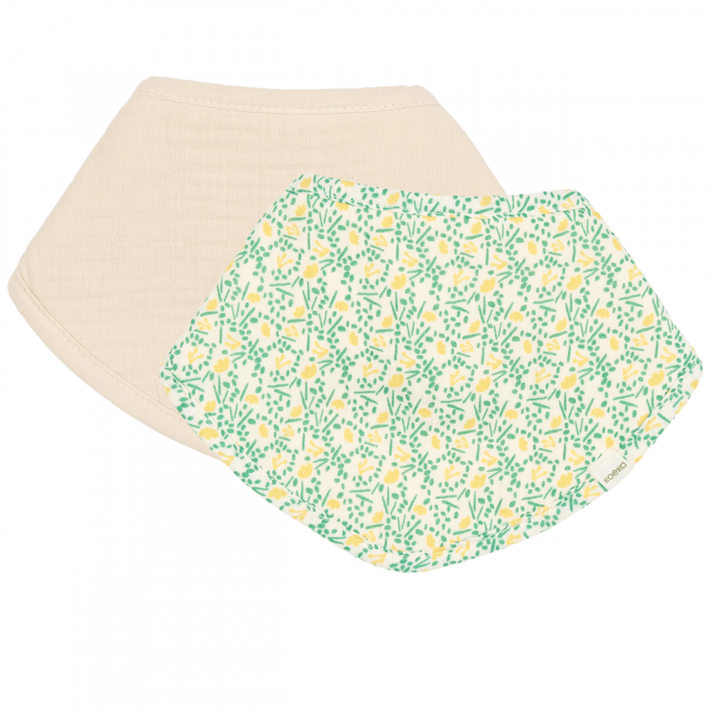 Koeka lot de 2 bavoirs écharpe Meadow - blanc cassé