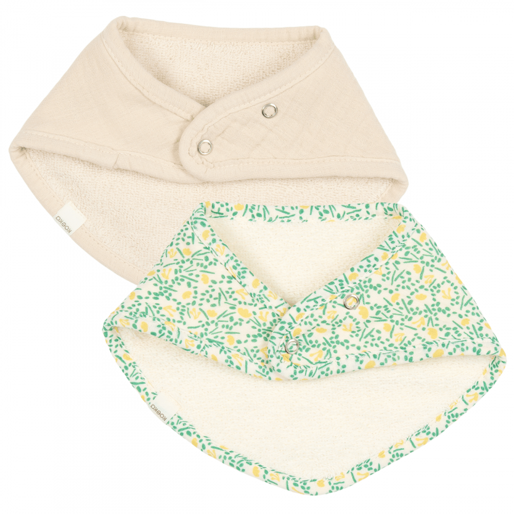 Koeka Bavoir écharpe 2 pièces Meadow - blanc cassé