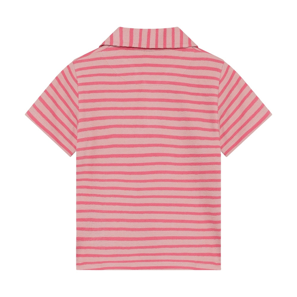 Minymo Polo à manches courtes rayé Rosy Tough